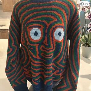 Advisory x Creature Colorful Abstract Face Sweater